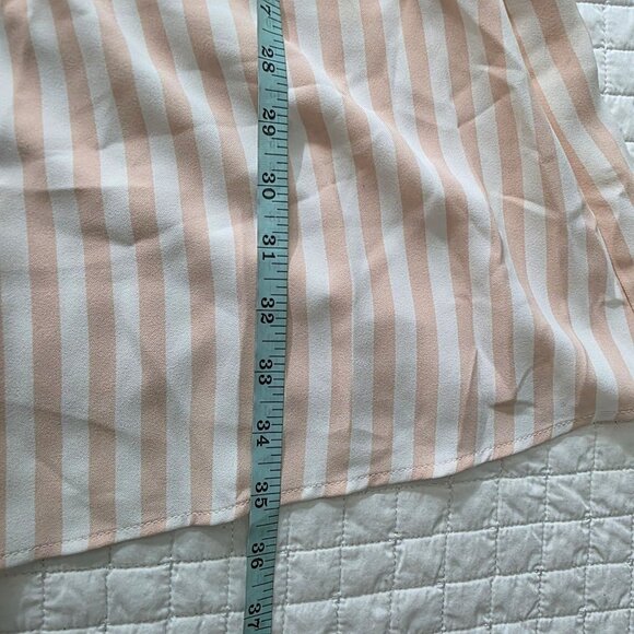 Alex Marie Womens Striped Wrap Shirt Dress Size 6 Pink & White Long Sleeve Polye - Picture 9 of 11